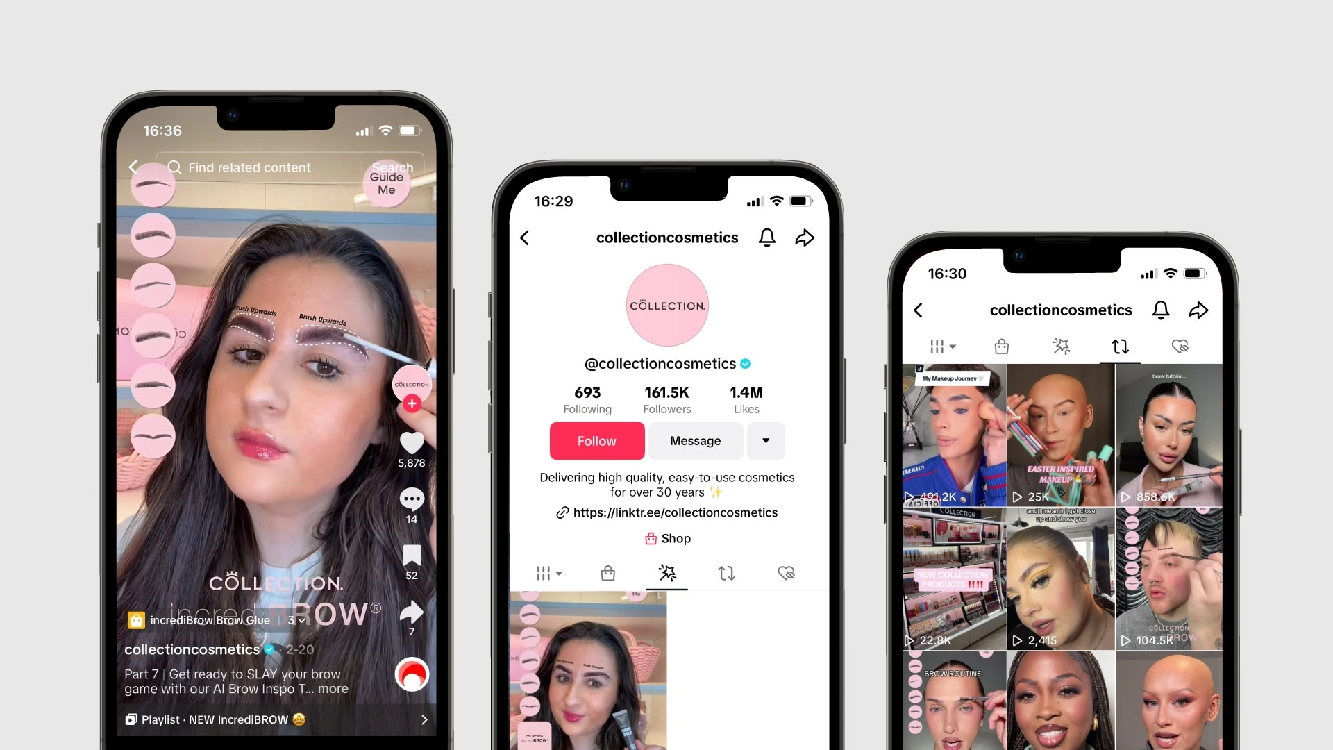 The filter in use / brow shape selection and social delivery.
