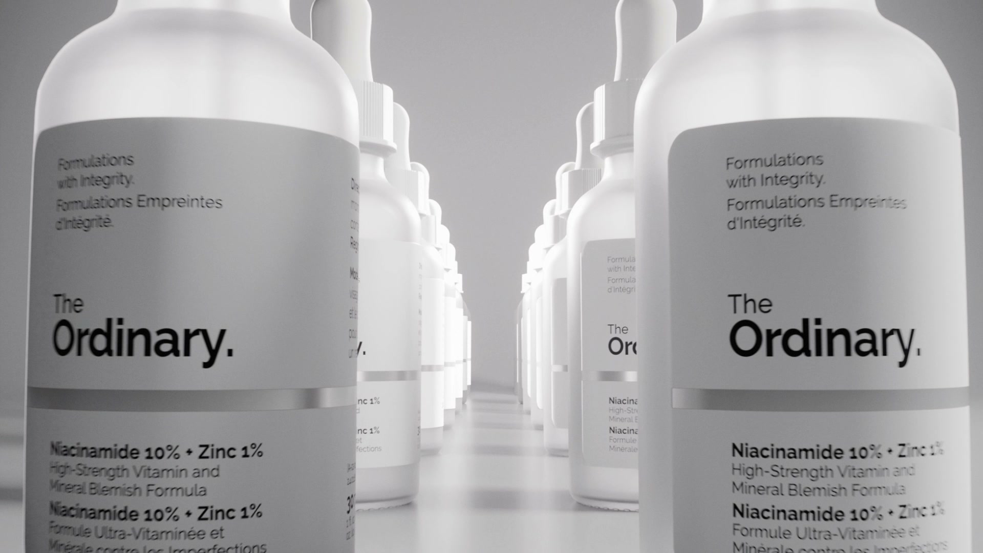 Landscape / frosted glass, label detail and the corridor of bottles.